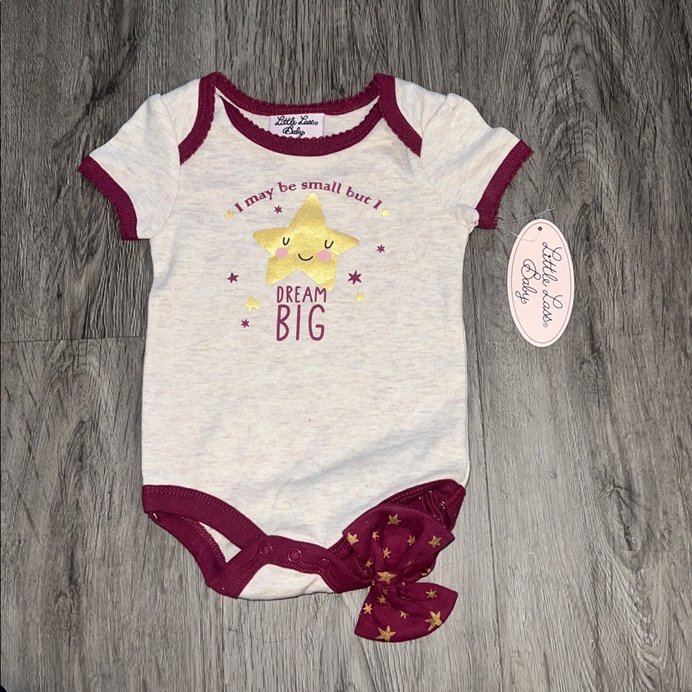 Little Lass Cream and Purple Star One Piece